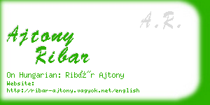 ajtony ribar business card